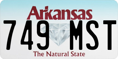 AR license plate 749MST