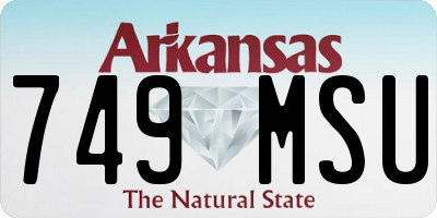 AR license plate 749MSU