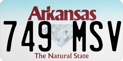 AR license plate 749MSV