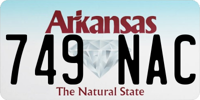 AR license plate 749NAC