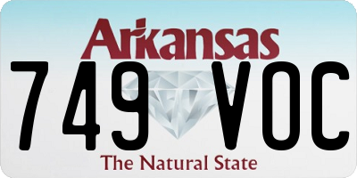 AR license plate 749VOC