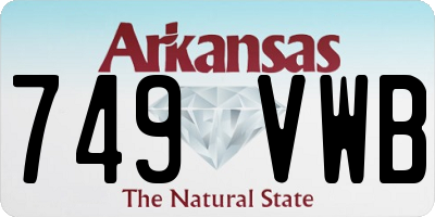 AR license plate 749VWB