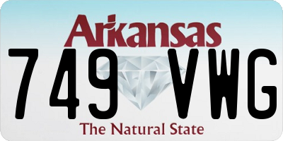 AR license plate 749VWG