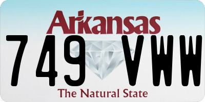 AR license plate 749VWW