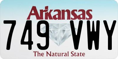 AR license plate 749VWY