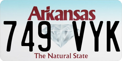 AR license plate 749VYK
