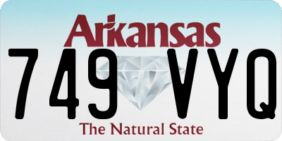 AR license plate 749VYQ