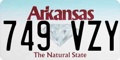 AR license plate 749VZY