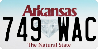 AR license plate 749WAC