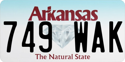 AR license plate 749WAK