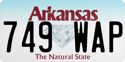 AR license plate 749WAP