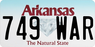 AR license plate 749WAR