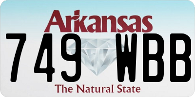 AR license plate 749WBB