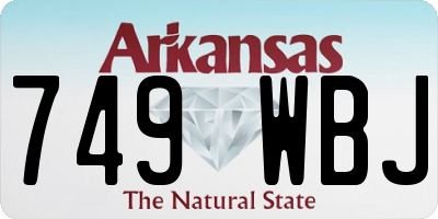 AR license plate 749WBJ