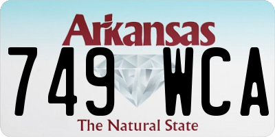 AR license plate 749WCA