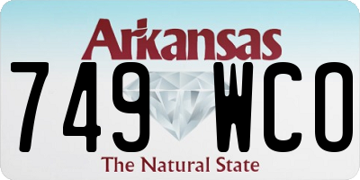 AR license plate 749WCO