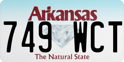 AR license plate 749WCT