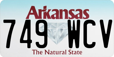 AR license plate 749WCV