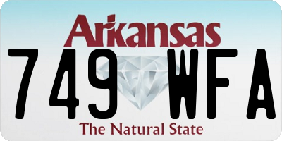 AR license plate 749WFA