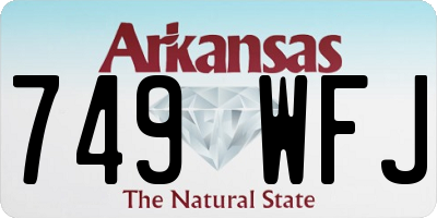 AR license plate 749WFJ