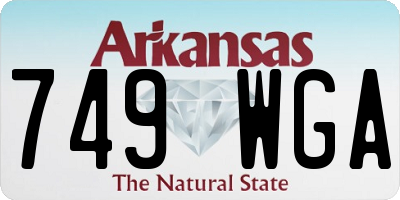AR license plate 749WGA
