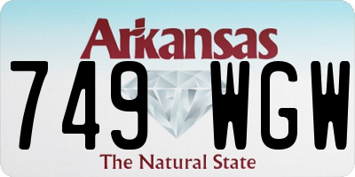 AR license plate 749WGW