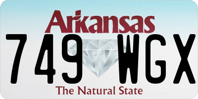 AR license plate 749WGX