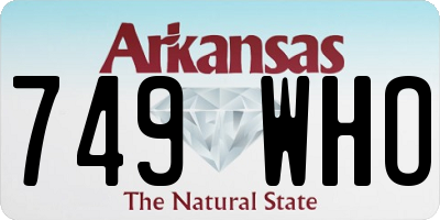 AR license plate 749WHO
