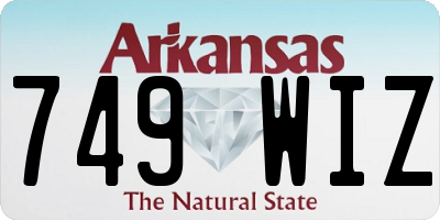 AR license plate 749WIZ