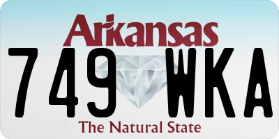 AR license plate 749WKA