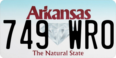 AR license plate 749WRO