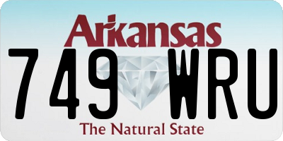 AR license plate 749WRU