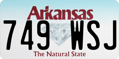AR license plate 749WSJ