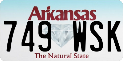 AR license plate 749WSK
