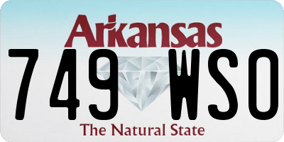 AR license plate 749WSO