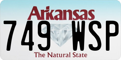 AR license plate 749WSP