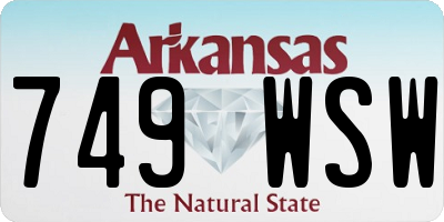 AR license plate 749WSW