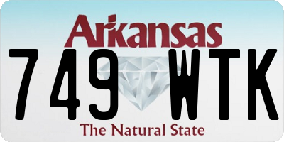 AR license plate 749WTK