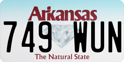 AR license plate 749WUN