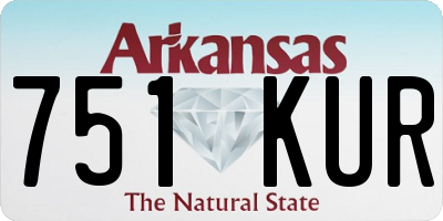 AR license plate 751KUR