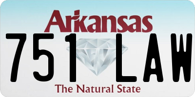 AR license plate 751LAW