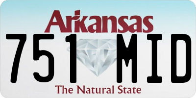 AR license plate 751MID