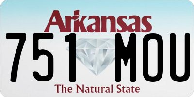 AR license plate 751MOU