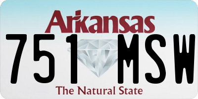 AR license plate 751MSW