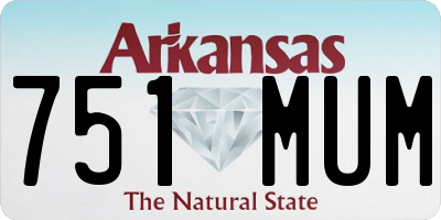 AR license plate 751MUM