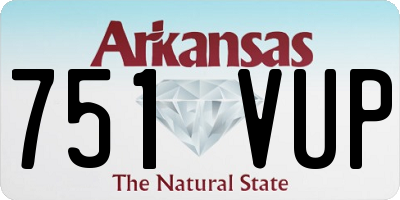AR license plate 751VUP