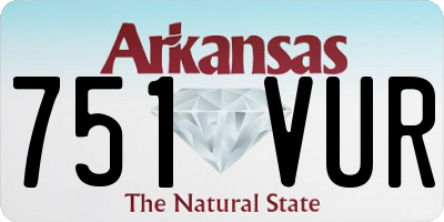 AR license plate 751VUR