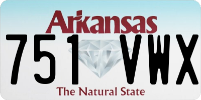 AR license plate 751VWX