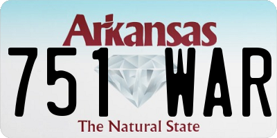 AR license plate 751WAR