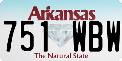 AR license plate 751WBW